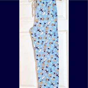 NWOT Women’s Men’s Unisex René Rofé Flannel Pajama Lounge Pants Dog Print Size L